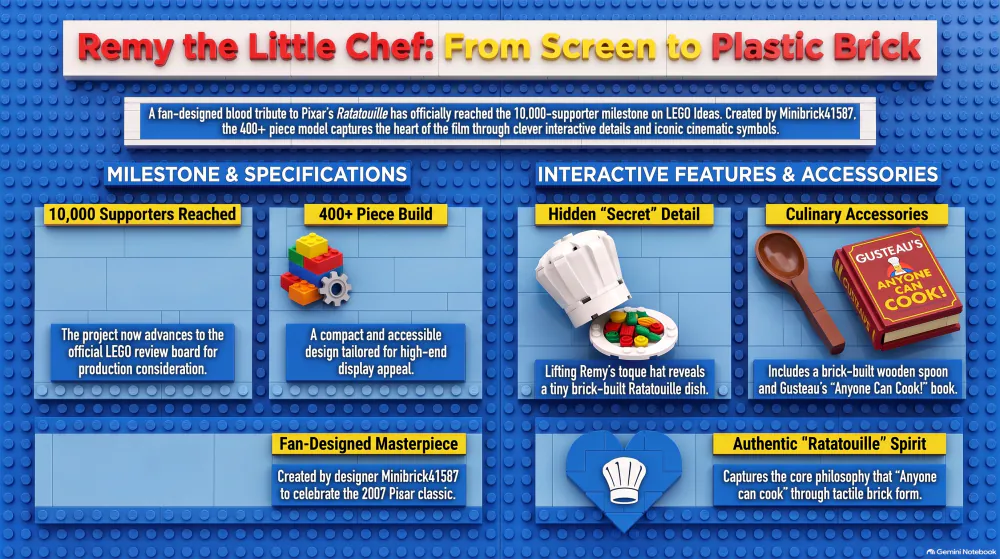 Remy the Little Chef Cooks Up 10K Supporters on LEGO Ideas